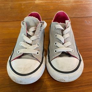Gray and pink Converse